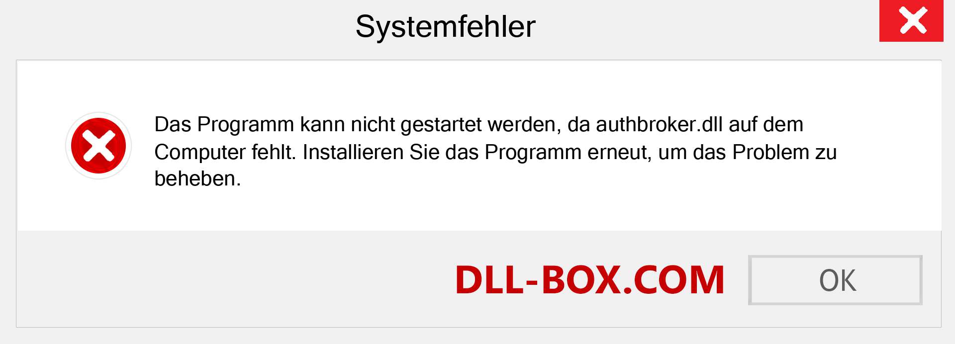 authbroker.dll-Datei fehlt?. Download für Windows 7, 8, 10 - Fix authbroker dll Missing Error unter Windows, Fotos, Bildern