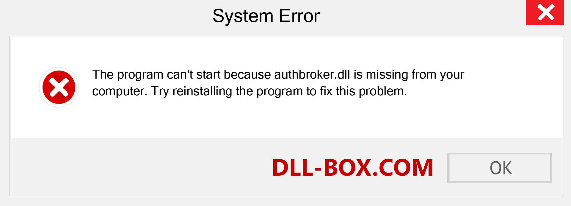  authbroker.dll file is missing?. Download for Windows 7, 8, 10 - Fix  authbroker dll Missing Error on Windows, photos, images